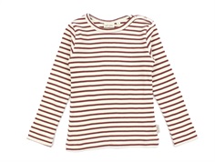 Petit Piao berry dust/off white striped t-shirt